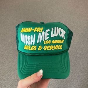 Wish me luck trucker hat